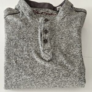 Robert Graham Mens Size XL Heather Gray 3 Button Henley Long Sleeve 100%…
